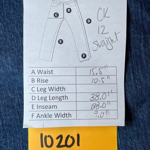 CALVIN KLEIN ICONIC STRAIGHT CUT BLUE JEANS 12 - Picture 7 of 7